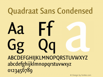 Quadraat Sans Cond Regular Version 8.001 | wf-rip DC20190410 Font Sample