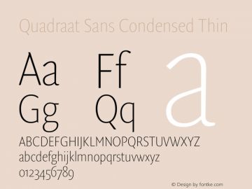 Quadraat Sans Cond Thin Version 8.001 | wf-rip DC20190410图片样张