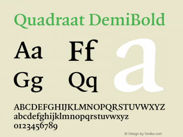 Quadraat DemiBold Version 8.001 | wf-rip DC20190125 Font Sample