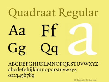 Quadraat Regular Version 8.001 | wf-rip DC20190125 Font Sample