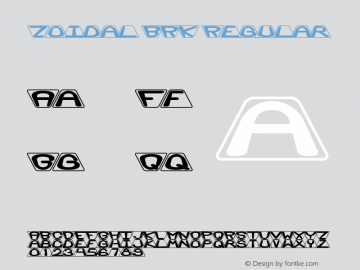 Zoidal BRK Regular Version 2.22 Font Sample