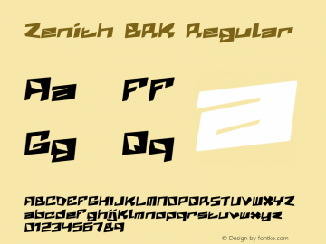 Zenith BRK Regular 1.03 Font Sample
