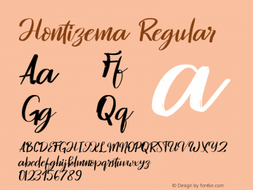 Hontizema Version 1.00;July 24, 2020;FontCreator 12.0.0.2545 64-bit Font Sample