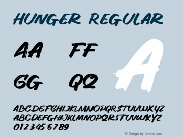 Hunger Version 1.000 Font Sample