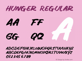 Hunger Version 1.000 Font Sample