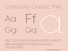 Campora Classic Thin Version 1.000 Font Sample