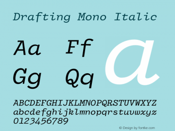 Drafting Mono Italic Version 1.000图片样张