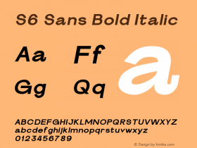 S6 Sans Bold Italic Version 1.000图片样张