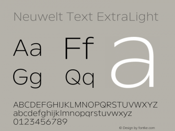 Neuwelt Text ExtraLight Version 1.00, build 19, g2.6.2 b1235, s3图片样张
