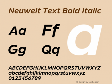 Neuwelt Text Bold Italic Version 1.00, build 19, g2.6.2 b1235, s3图片样张