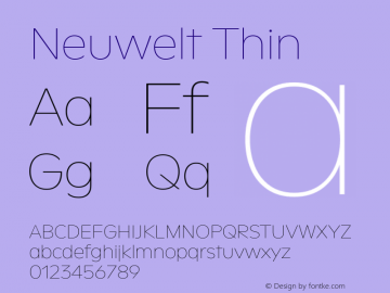 Neuwelt Thin Version 1.00, build 22, g2.6.2 b1235, s3 Font Sample