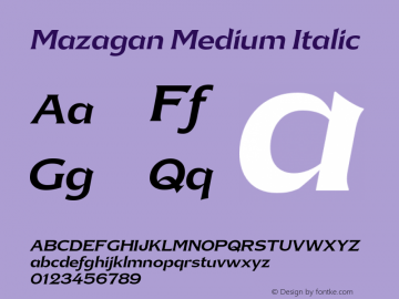 Mazagan-MediumItalic 1.000图片样张