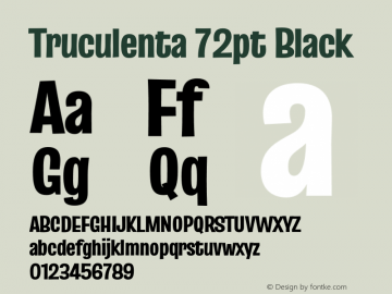 Truculenta 72pt Black Version 1.002 Font Sample