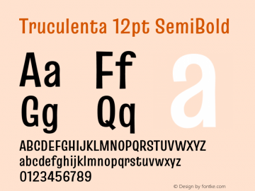 Truculenta 12pt SemiBold Version 1.002 Font Sample