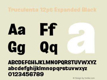 Truculenta 12pt Expanded Black Version 1.002 Font Sample