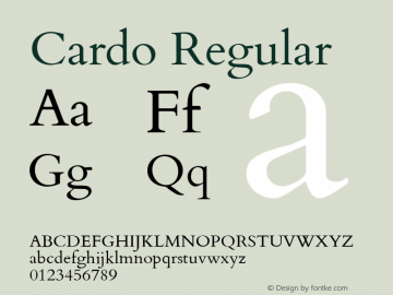 Cardo Regular Version 1.045 Font Sample
