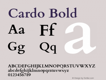 Cardo Bold Version 1.001 2005 Font Sample