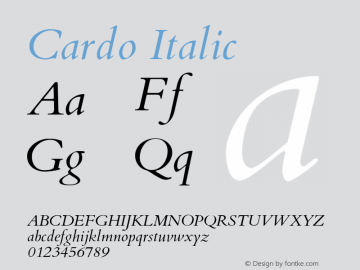 Cardo Italic Version 0.99 Font Sample