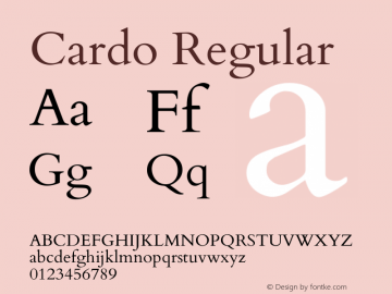 Cardo Regular Version 1.0451 Font Sample