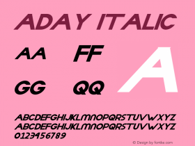 Aday Italic Version 1.001;Fontself Maker 3.5.1 Font Sample