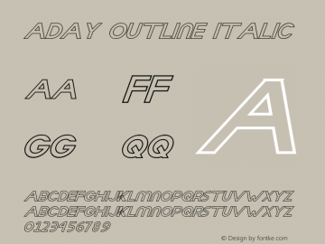 Aday Outline Italic Version 1.004;Fontself Maker 3.5.1 Font Sample