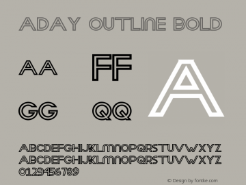 Aday Outline Bold Version 1.002;Fontself Maker 3.5.1 Font Sample