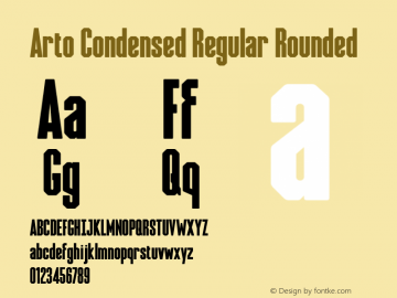 Arto Condensed Regular Rounded Version 1.000图片样张