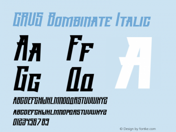 GRVS Bombinate Italic Version 1.002;Fontself Maker 3.5.4图片样张