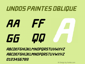 Undos Paintes Oblique Version 1.000 Font Sample