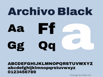 Archivo Black Version 2.001 Font Sample