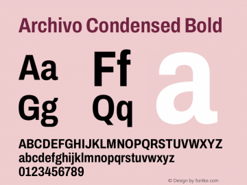 Archivo Condensed Bold Version 2.001图片样张