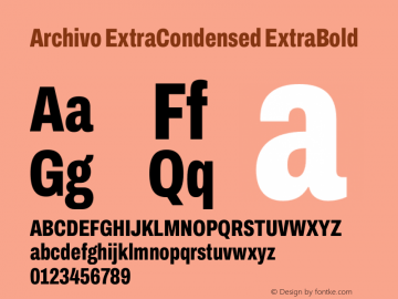 Archivo ExtraCondensed ExtraBold Version 2.001图片样张