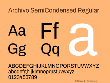 Archivo SemiCondensed Regular Version 2.001图片样张