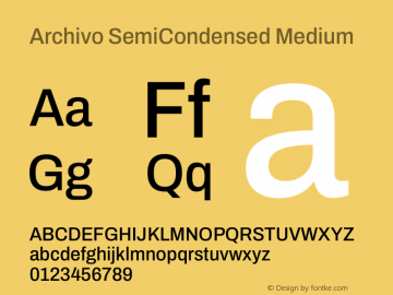 Archivo SemiCondensed Medium Version 2.001图片样张