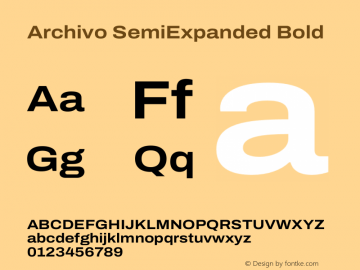 Archivo SemiExpanded Bold Version 2.001 Font Sample