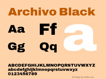 Archivo Black Version 2.001; ttfautohint (v1.8.3)图片样张