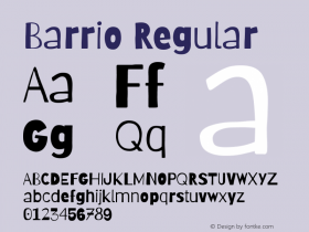 Barrio Regular Version 1.007 Font Sample