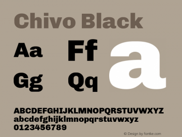 Chivo Black Version 1.007 Font Sample