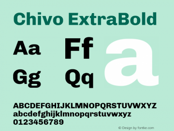 Chivo ExtraBold Version 1.007 Font Sample