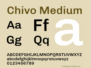 Chivo Medium Version 1.007 Font Sample