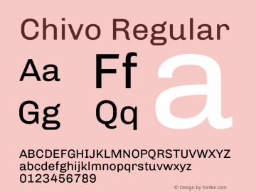 Chivo Regular Version 1.007;hotconv 1.0.109;makeotfexe 2.5.65596 Font Sample