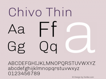 Chivo Thin Version 1.007 Font Sample