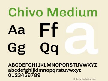 Chivo Medium Version 1.007;hotconv 1.0.109;makeotfexe 2.5.65596 Font Sample