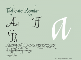 Tagliente Regular Macromedia Fontographer 4.1 11/28/99 Font Sample