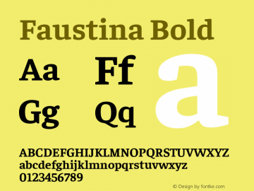 Faustina Bold Version 1.007; ttfautohint (v1.8)图片样张