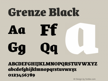 Grenze Black Version 1.002; ttfautohint (v1.8) Font Sample