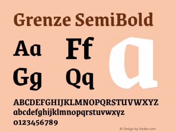 Grenze SemiBold Version 1.002;hotconv 1.0.109;makeotfexe 2.5.65596 Font Sample
