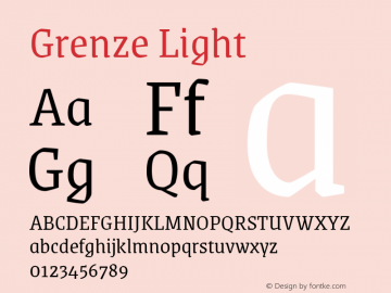 Grenze Light Version 1.002; ttfautohint (v1.8) Font Sample