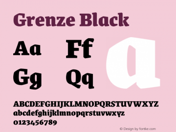Grenze Black Version 1.002;hotconv 1.0.109;makeotfexe 2.5.65596 Font Sample
