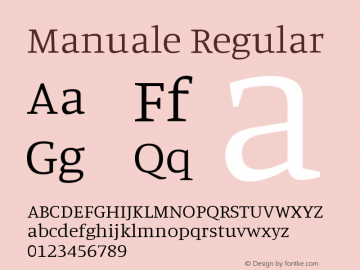 Manuale Regular Version 1.001 Font Sample